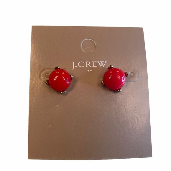 J. Crew Red Bubble Stud Earrings - Picture 1 of 4
